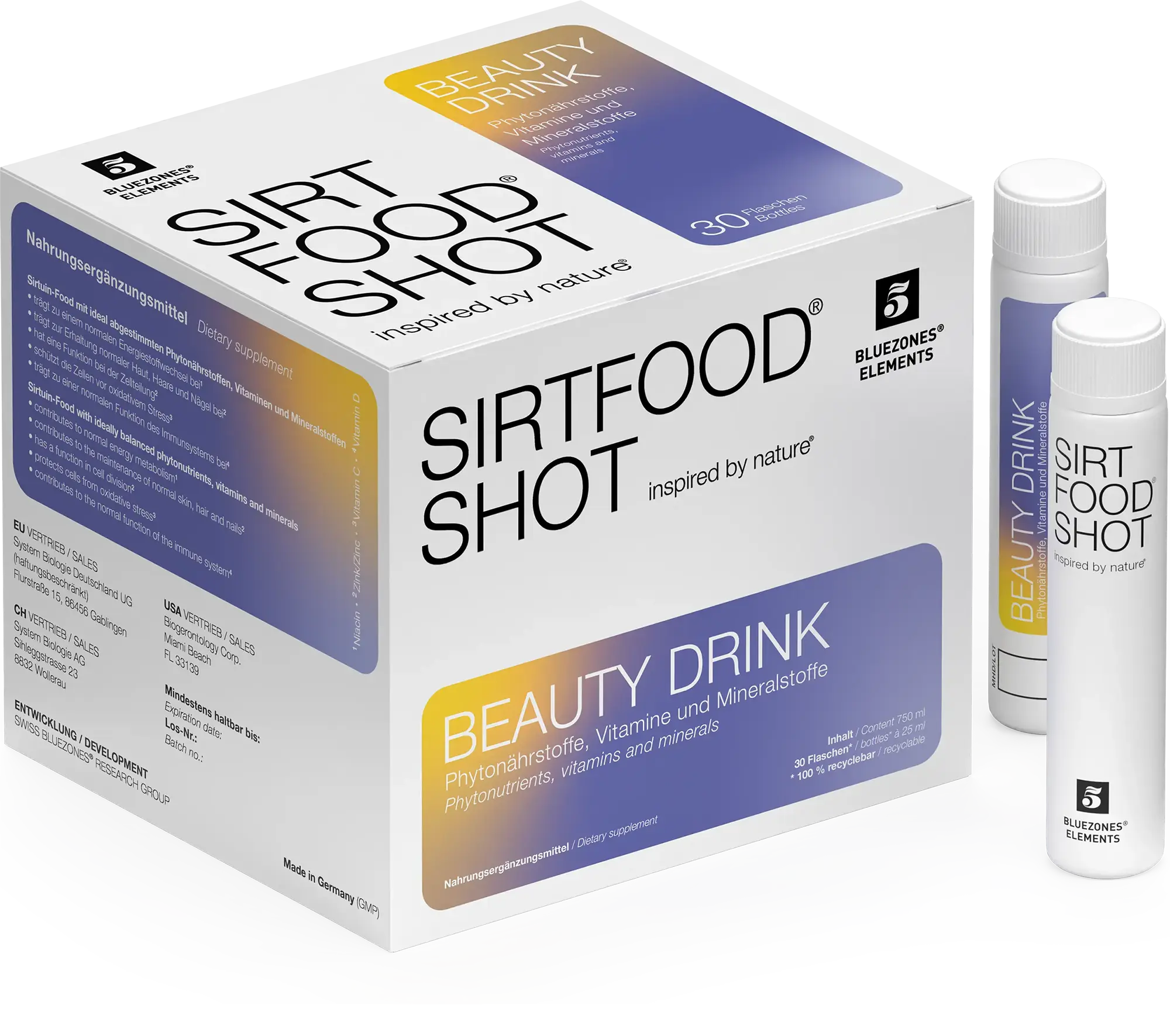 SIRTFOOD SHOT product box with bottles